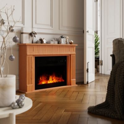 Insert à bois effet flamme GoodHome 1800W noir