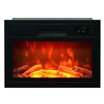 Insert à bois effet flamme GoodHome 1800W noir