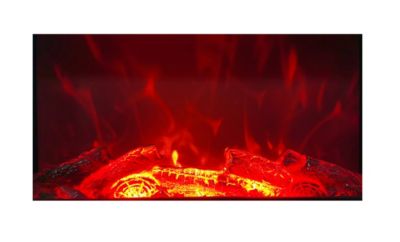 Insert à bois effet flamme GoodHome 1800W noir