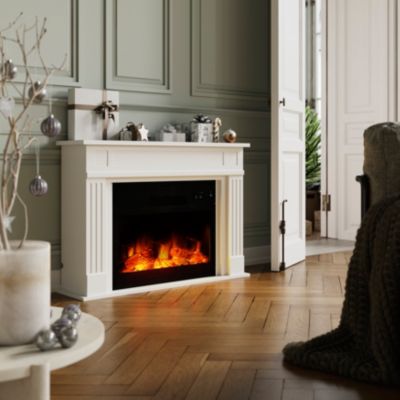 Insert à bois effet flamme GoodHome 1800W noir