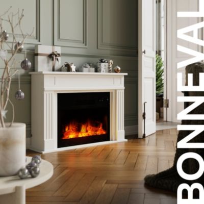 Insert à bois effet flamme GoodHome 1800W noir