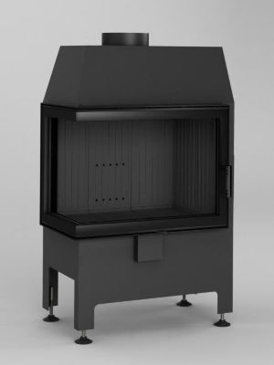 Insert à bois d'angle Heatro 55L/P noir- 67cm