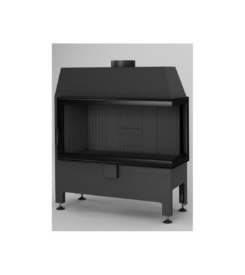 Insert à bois d'angle Heatro 81L/P noir- 92cm - Droit