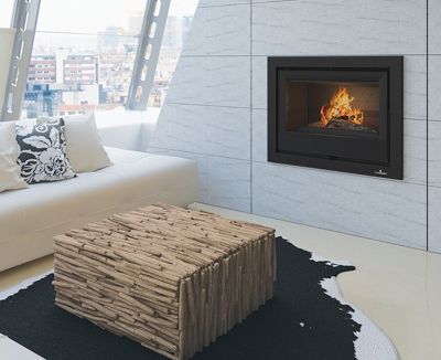 Insert cheminée à bois Holguin avec turbine 19 kW + 2 bouches recuperateur