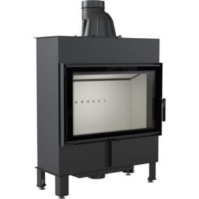 Insert cheminée LUCY 14 SLIM - vitrage droit - acier