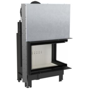 Insert cheminée MBA 17 BS vitre à droite vitre courbée ouverture relevable + 4 bouches recuperateur