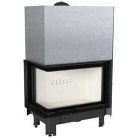 Insert cheminée MBA 17 BS vitre à gauche vitre courbée ouverture relevable + 4 bouches recuperateur