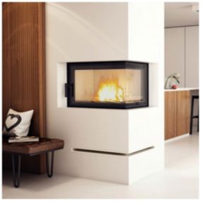 Insert cheminée MBO 15 BS vitre à droite + 4 bouches recuperateur