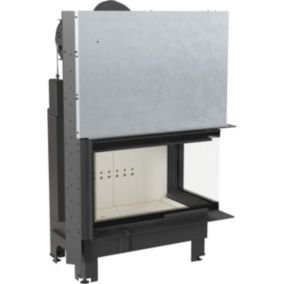 Insert cheminée MBO 15 BS vitre à droite ouverture relevable + 4 bouches recuperateur