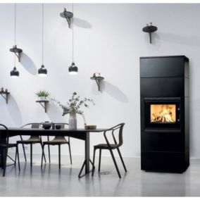 Insert de cheminée 60 B meuble noir 1+2 79x149 CM 4-6 kW