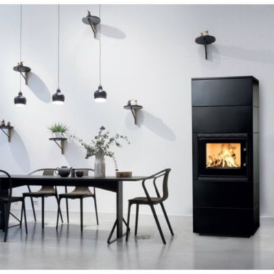 Insert de cheminée 60 B meuble noir 2+2 70x179 CM 4-6 kW