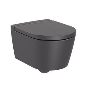 Inspira WC suspendu compact sans bride avec évacuation horizontale, Onyx (A346528640)