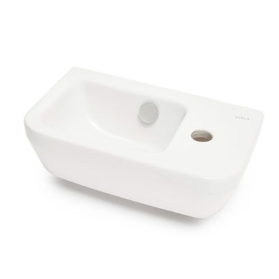 Integra Lave-mains 37x22 cm avec trou pour robinetterie sur la droite, Blanc (7091-003-0029)