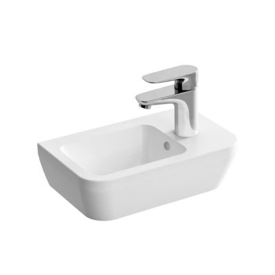 Integra Lave-mains 37x22 cm avec trou pour robinetterie sur la droite, Blanc (7091-003-0029)