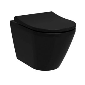 Integra WC sans bride + Abattant avec frein de chute en Duroplast, Noir mat (7041-083-6285)