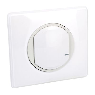 Interrupteur à option variateur à câbler pour installation connectée Céliane with Netatmo avec plaque blanche