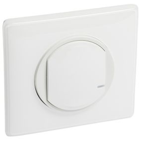 Interrupteur à option variateur à câbler pour installation connectée Céliane with Netatmo avec plaque blanche