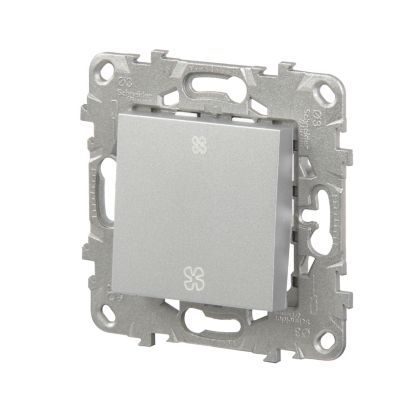 Interrupteur commande VMC 2 boutons 10A Schneider Electric Unica Déco aluminium