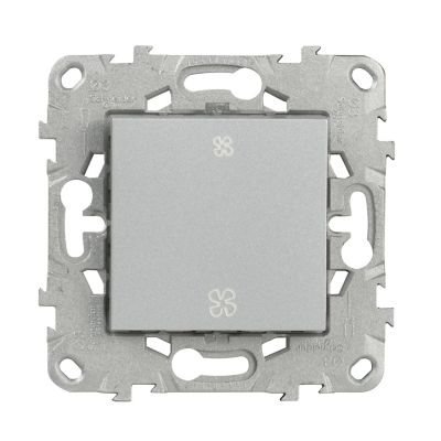 Interrupteur commande VMC 2 boutons 10A Schneider Electric Unica Déco aluminium