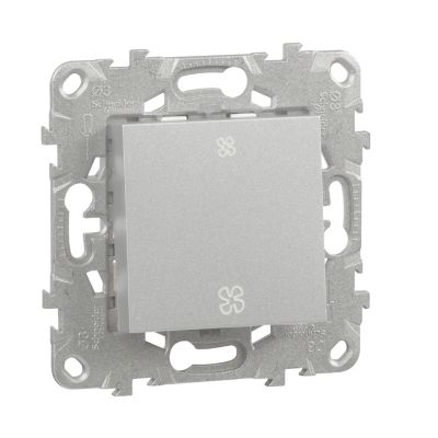 Interrupteur commande VMC 2 boutons 10A Schneider Electric Unica Déco aluminium