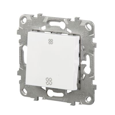 Interrupteur commande VMC 2 boutons 10A Schneider Electric Unica Déco blanc