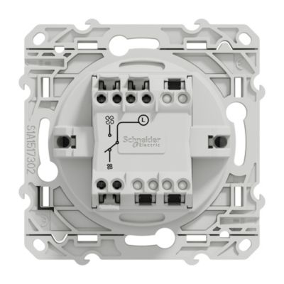 Interrupteur commande VMC 2 boutons à vis Schneider Electric Odace aluminium