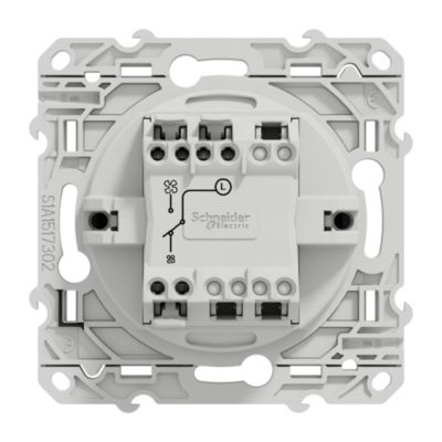 Interrupteur commande VMC 2 boutons à vis Schneider Electric Odace anthracite