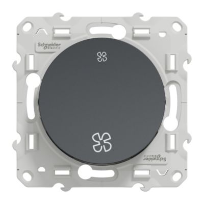 Interrupteur commande VMC 2 boutons à vis Schneider Electric Odace anthracite