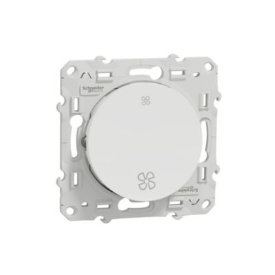 Interrupteur commande VMC 2 boutons à vis Schneider Electric Odace blanc