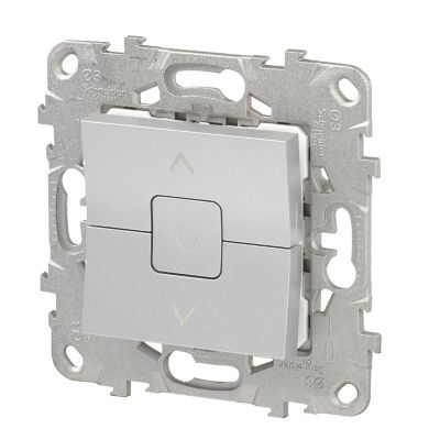Interrupteur commande volet-roulant 3 boutons montée/descente/stop Schneider Electric Unica Déco aluminium