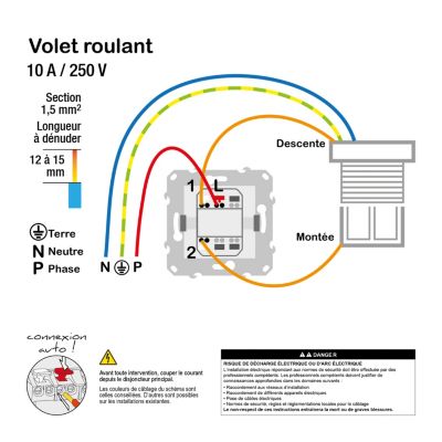 Interrupteur commande volet-roulant 3 boutons montée/descente/stop Schneider Electric Unica Déco anthracite