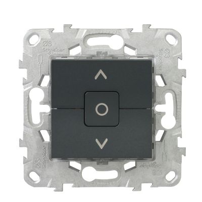 Interrupteur commande volet-roulant 3 boutons montée/descente/stop Schneider Electric Unica Déco anthracite
