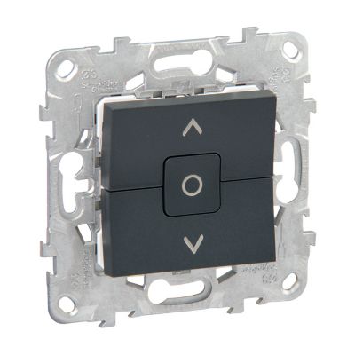 Interrupteur commande volet-roulant 3 boutons montée/descente/stop Schneider Electric Unica Déco anthracite