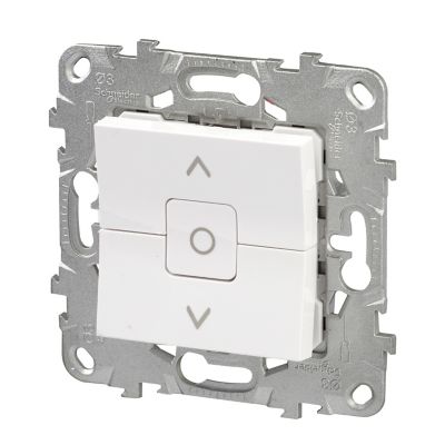 Interrupteur commande volet-roulant 3 boutons montée/descente/stop Schneider Electric Unica Déco blanc