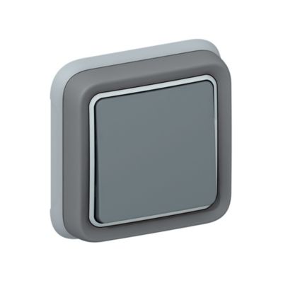 Interrupteur complet Legrand Plexo en saillie gris