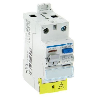 Disjoncteur Différentiel Hager CDC 742 – 40A 30mA – Occasion