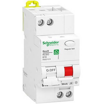 Interrupteur différentiel disjoncteur RCBO Resi9 R9D01616 1P+N 16 A type A 30 mA