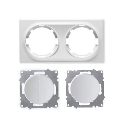Interrupteur double 1 voie + interrupteur simple allumage, horizontal ...