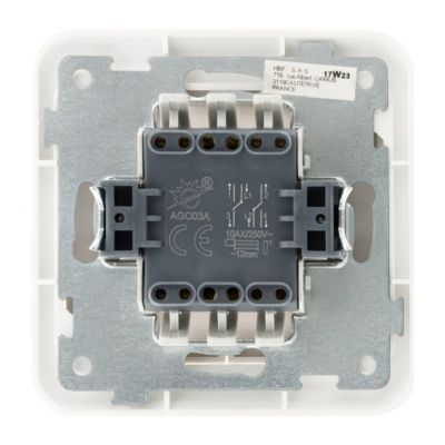 Interrupteur double encastré Antaria - Blanc - Zenitech