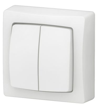Interrupteur double va-et-vient blanc complet Legrand