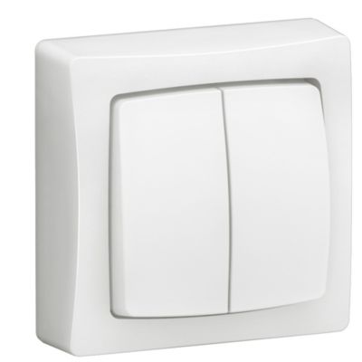 Interrupteur double va-et-vient blanc complet Legrand