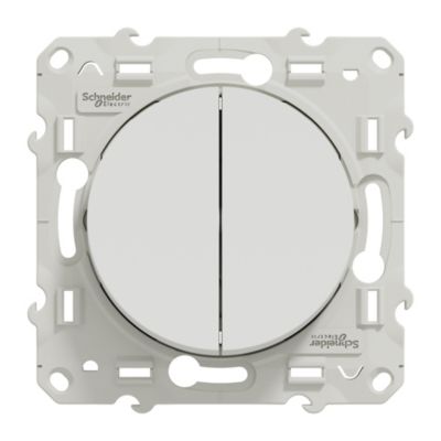 Interrupteur double va-et-vient connexion rapide à vis Schneider Electric Odace blanc