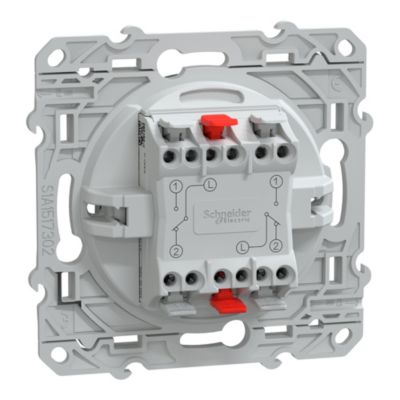 Interrupteur double va-et-vient Schneider Electric Ovalis anthracite