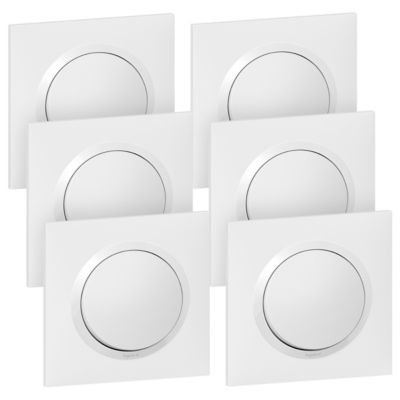 Interrupteur Legrand Dooxie blanc, 6 pièces