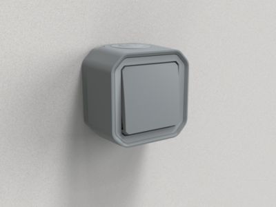 Interrupteur Legrand Plexo gris en saillie