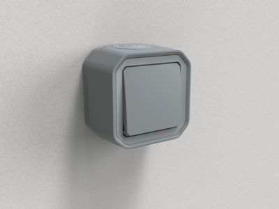 Interrupteur Legrand Plexo gris en saillie