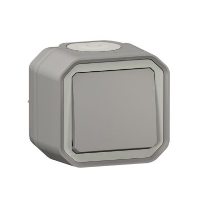 Interrupteur Legrand Plexo gris en saillie