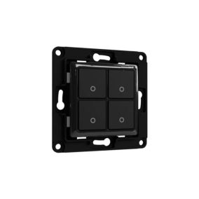 Interrupteur Mural Quadruple Noir Shellywallswitch4buttonb - Shelly