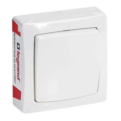 Interrupteur ou va-et-vient Legrand ALB2213WH blanc montage en saillie 10A 230 V