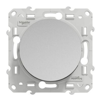 Interrupteur poussoir 10A à vis Schneider Electric Odace aluminium